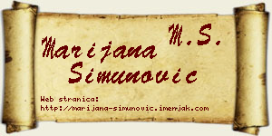 Marijana Simunović vizit kartica